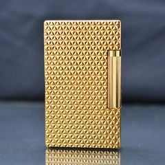 Bật lửa ST Dupont Mạ Vàng hoa văn tam giác nổi D184