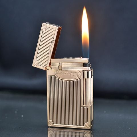 Set Quà Tặng bật lửa ST Dupont màu vàng kẻ dọc D118