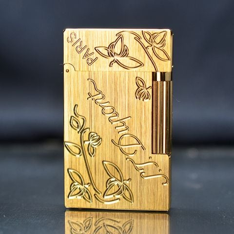 Bật lửa Dupont chữ chìm hoa văn màu vàng D04