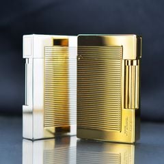 Bật lửa ST Dupont viền vàng vân kẻ ngang D219