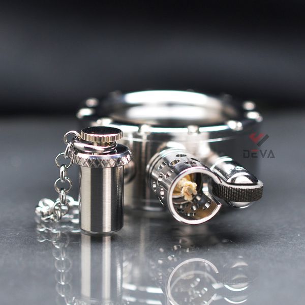 Bật lửa thủ công Đồng nguyên khối bình xăng trong suốt TC09