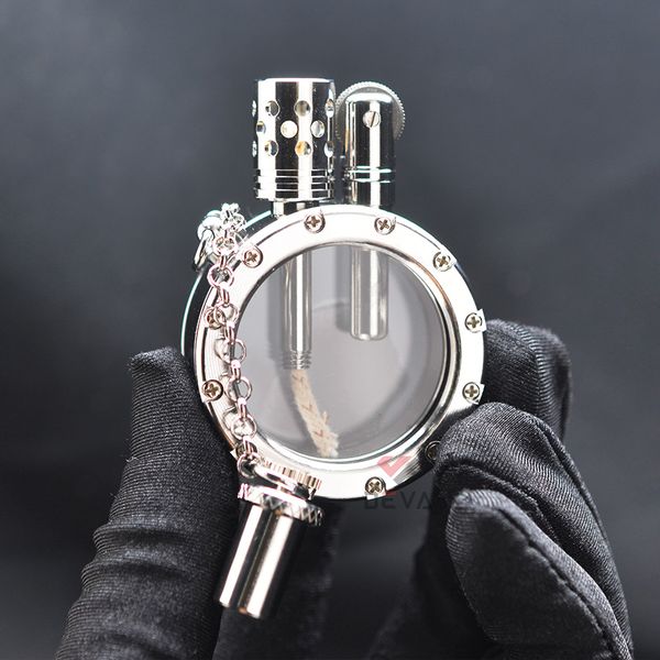 Bật lửa thủ công Đồng nguyên khối bình xăng trong suốt TC09