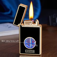 Bật lửa xăng cảm ứng điện từ bình trong suốt 8823