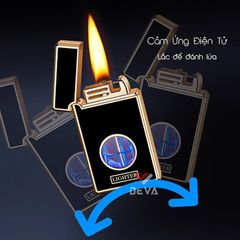 Bật lửa xăng cảm ứng điện từ bình trong suốt 8823
