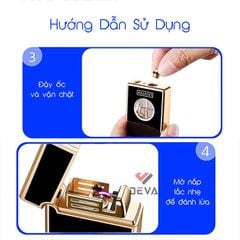Bật lửa xăng cảm ứng điện từ bình trong suốt 8823