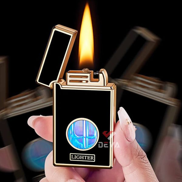 Bật lửa xăng cảm ứng điện từ bình trong suốt 8823