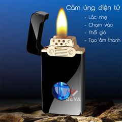 Bật lửa xăng cảm ứng điện tử bình trong suốt HT-2315