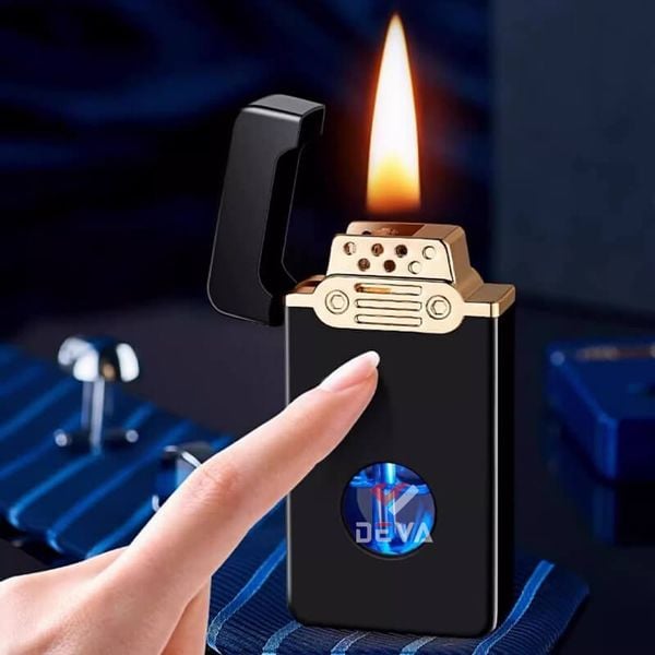 Bật lửa xăng cảm ứng điện tử bình trong suốt HT-2315