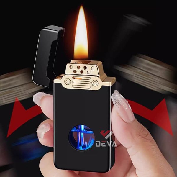 Bật lửa xăng cảm ứng điện tử bình trong suốt HT-2315