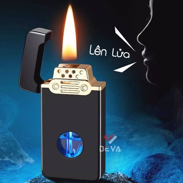 Bật lửa xăng cảm ứng điện tử bình trong suốt HT-2315