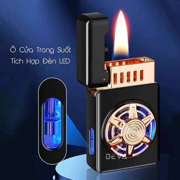 Bật lửa xăng cảm ứng điện tử bánh xe xoay HT9012