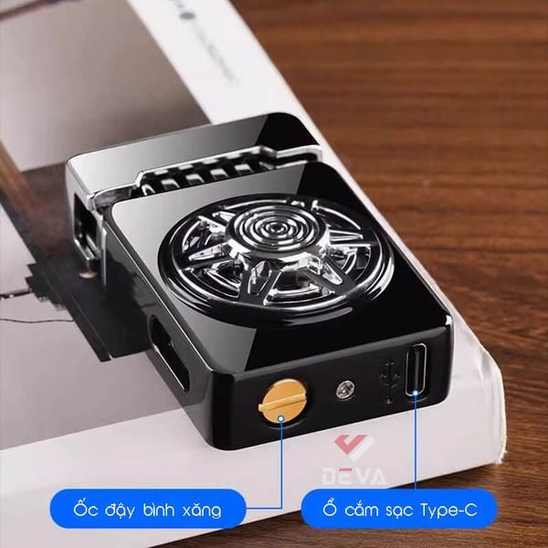 Bật lửa xăng cảm ứng điện tử bánh xe xoay HT9012