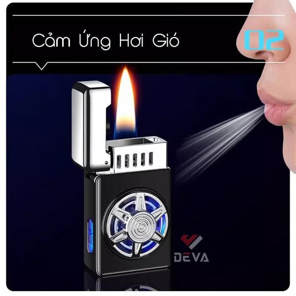 Bật lửa xăng cảm ứng điện tử bánh xe xoay HT9012