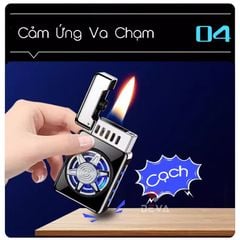 Bật lửa xăng cảm ứng điện tử bánh xe xoay HT9012