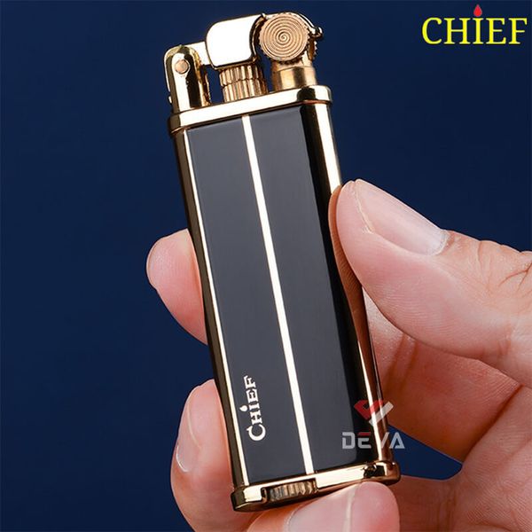 Bật lửa xăng đá chính hãng Chief nắp chụp dáng mỏng CF316