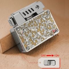 Bật lửa xăng đá Chief 2 bấc đánh lửa tự động CF707