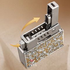 Bật lửa xăng đá Chief 2 bấc đánh lửa tự động CF707