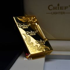 Bật lửa xăng đá chính hãng Chief khắc hoa văn CF041