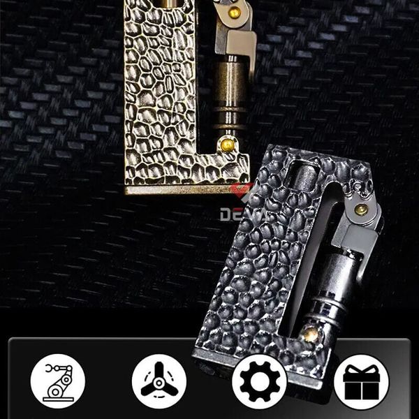 Bật lửa xăng đá chính hãng Dolphin vân gõ búa HY-752