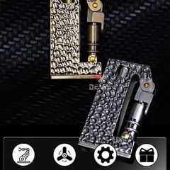 Bật lửa xăng đá chính hãng Dolphin vân gõ búa HY-752