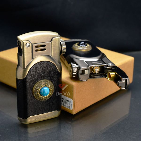 Bật lửa xăng đá Honest bọc da đính đá BCZ 786