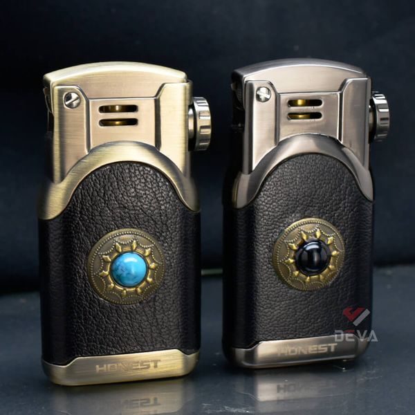 Bật lửa xăng đá Honest bọc da đính đá BCZ 786
