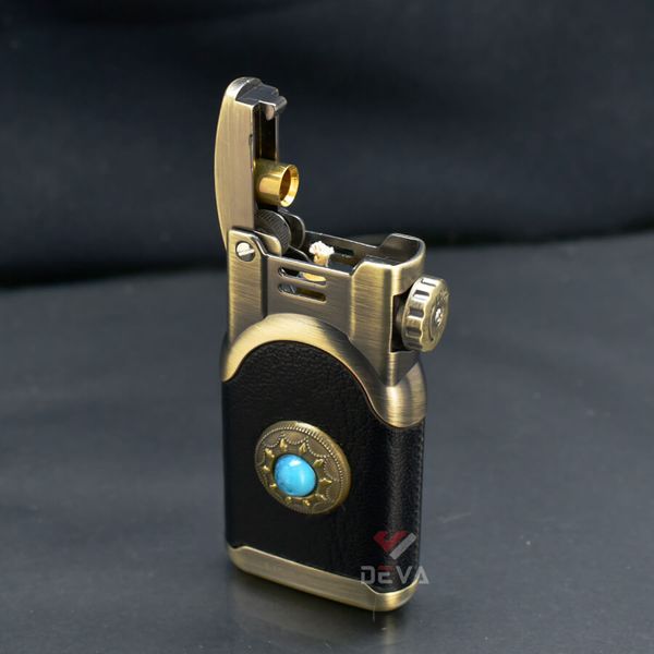 Bật lửa xăng đá Honest bọc da đính đá BCZ 786