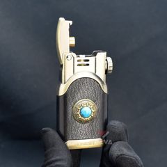 Bật lửa xăng đá Honest bọc da đính đá BCZ 786