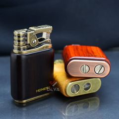 Bật lửa Honest xăng đá vỏ gỗ tự nhiên BCZ 789