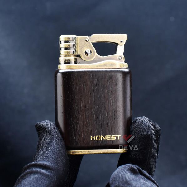 Bật lửa Honest xăng đá vỏ gỗ tự nhiên BCZ 789