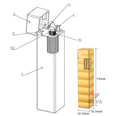 Bật lửa xăng đá Rowenta hình khối chữ nhật RWT-R09