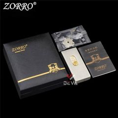 Bật lửa xăng đá chính hãng Zorro cần gạt nắp trượt Z739