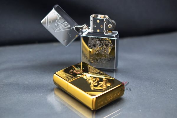 Bật lửa Zorro xăng đá chặt góc khắc thuyền buồm ZXL-007