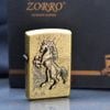 Bật Lửa Zorro Đồng Cổ Gắn Emblem Hình Ngựa Nổi 3D Z92047