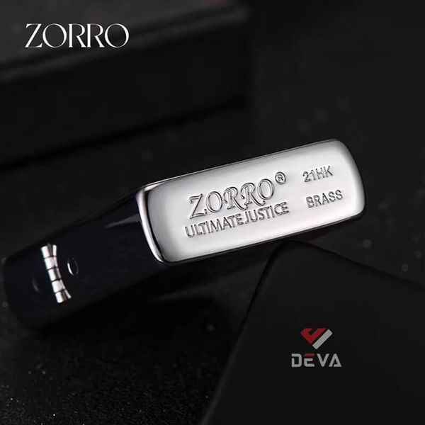 Bật lửa xăng đá Zorro khắc chữ phúc mạ vàng bản giới hạn Z92109