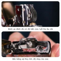 Bật lửa xăng đá Zorro khắc chữ phúc mạ vàng bản giới hạn Z92109