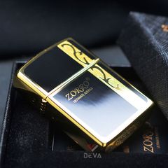 Bật Lửa Xăng Đá Zorro Sơn Mài Dải Hoa Văn Z9610