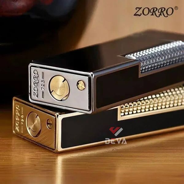Bật lửa xăng đá chính hãng Zorro sơn mài đen dáng nhỏ Z728