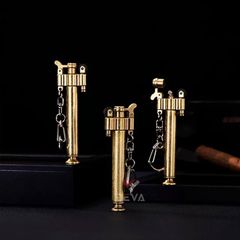 Bật lửa xăng đá chính hãng Dolphin móc khóa cán dài HY-740