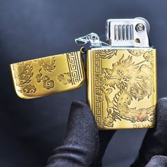 Bật Lửa Ronson Khắc Sâu Rồng Bay Lượn R10