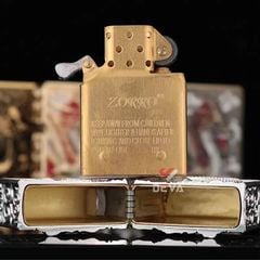 Bật lửa xăng đá Zorro bọc vỏ dày khắc nổi rồng thần Z-KJ1024