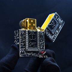 Bật lửa xăng đá Zorro bọc vỏ dày ốp hình Hổ gầm Z-KJ1018