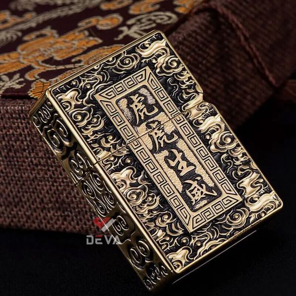 Bật lửa xăng đá chính hãng Zorro bọc vỏ dày ốp hình Hổ núi Z-KJ1016