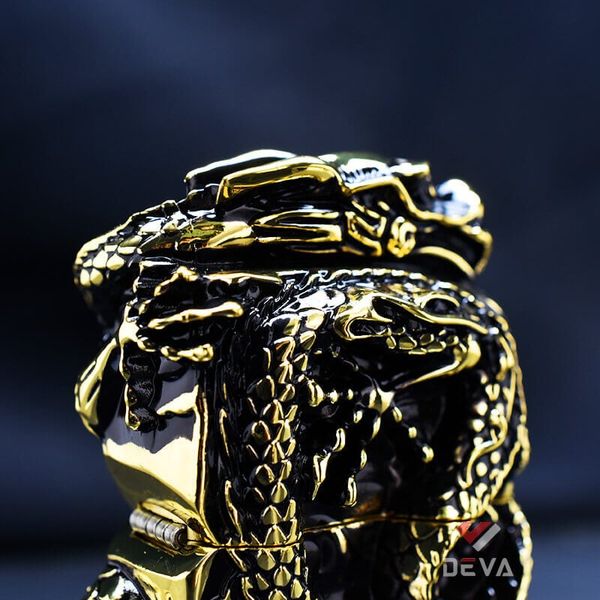 Bật lửa xăng đá Zorro bọc vỏ dày ốp tượng rồng chầu Z-KJ1009