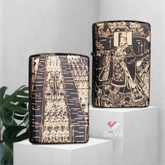 Bật lửa xăng đá Zorro chủ đề Tần Thủy Hoàng Đế mạ vàng Z2-1071