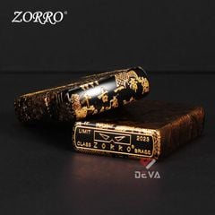 Bật lửa xăng đá Zorro chủ đề Tần Thủy Hoàng Đế mạ vàng Z2-1071