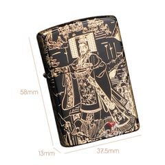Bật lửa xăng đá Zorro chủ đề Tần Thủy Hoàng Đế mạ vàng Z2-1071