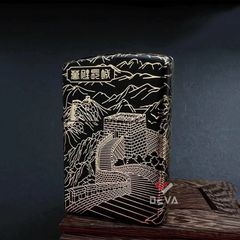 Bật lửa xăng đá Zorro chủ đề Vạn Lý Trường Thành mạ vàng Z2-1076