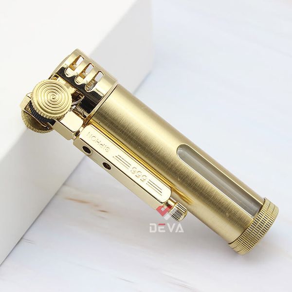 Bật lửa xăng đá chính hãng Zorro hình trụ kèm ô cửa trong suốt Z556