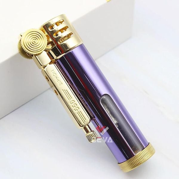 Bật lửa xăng đá chính hãng Zorro hình trụ kèm ô cửa trong suốt Z556